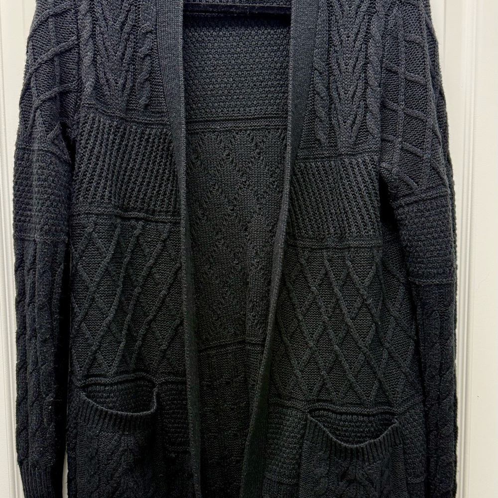 Faded Glory Women's Dark Gray Textured Cardigan